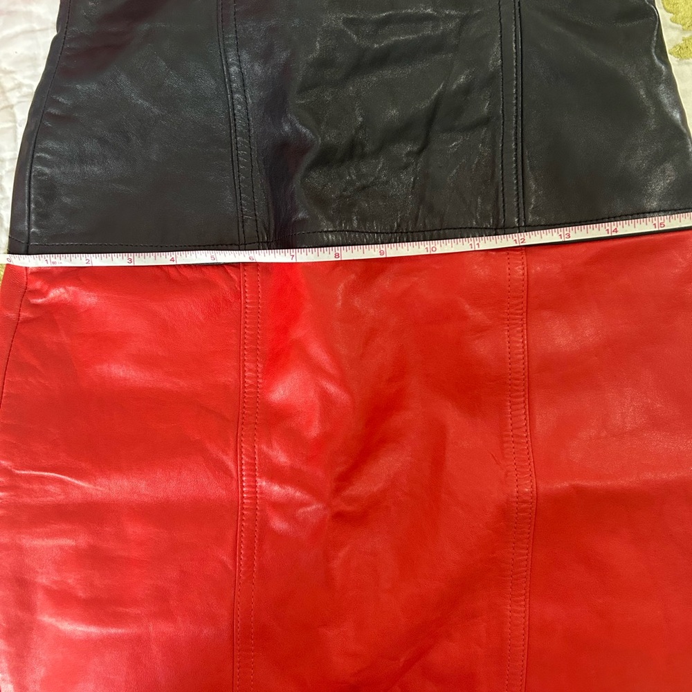 Lamb leather skirt